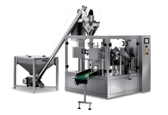 Dreh-Pulver-Verpackungsmaschine Premade vertikales Doypack-Milchpulver mit Reißverschluss