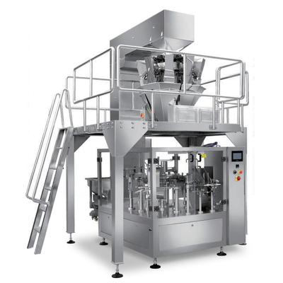Rotierende automatische Körnchen-Verpackungsmaschine Premade stehen oben Reißverschluss-Keil-Beutel
