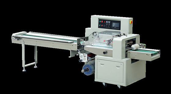 Rotierender automatischer horizontaler ziehender Film der Fluss-Verpackungsmaschine-Plätzchen-250mm abwärts